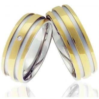 Edelstahlringe MOR4 mit Diamant